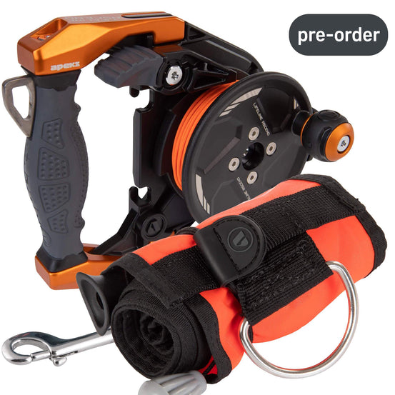 Apeks Ascend 30m Reel & SMB Bundle | Orange | Mike's Dive Store