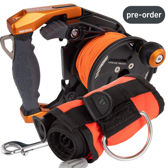 Apeks Ascend 60m Reel & SMB Bundle | Orange | Mike's Dive Store