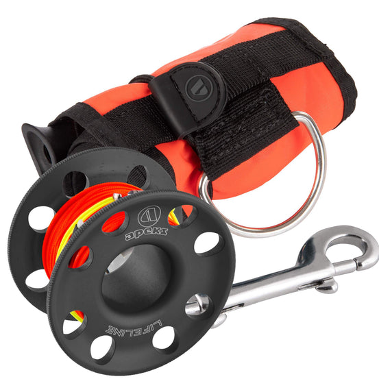 Apeks Lifeline Spool & SMB Bundle | 60m Gun Metal Grey | Mike's Dive Store