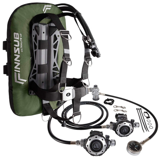 Finnsub Ultralite 13 BC & MTX-RC Single Cylinder Regulator Bundle | Khaki | Mike's Dive Store