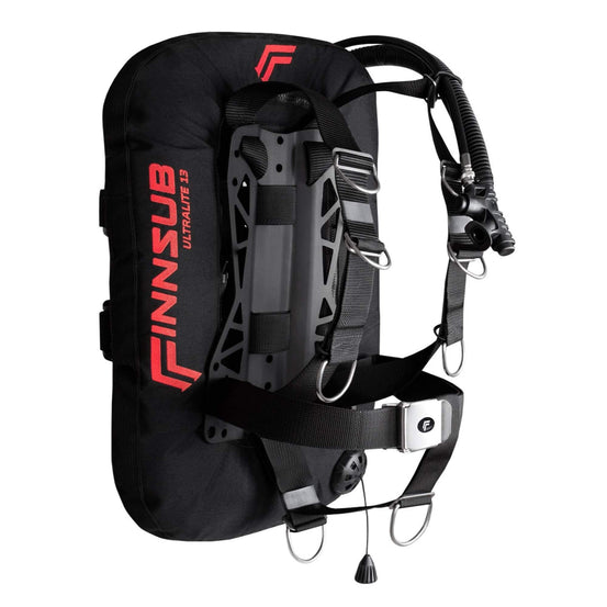 Finnsub Ultralite13 Wing Set - Black and Red - Mike's Dive Store