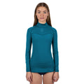 Fourth Element Women's Ocean Positive Long Sleeve Hydroskin Rash Vest | Ocean Depth / Front | Mike's Dive Store