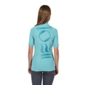 Fourth Element Women's Ocean Positive Short Sleeve Hydroskin Rash Vest | Pastel Turquoise / Back | Mike's Dive Store