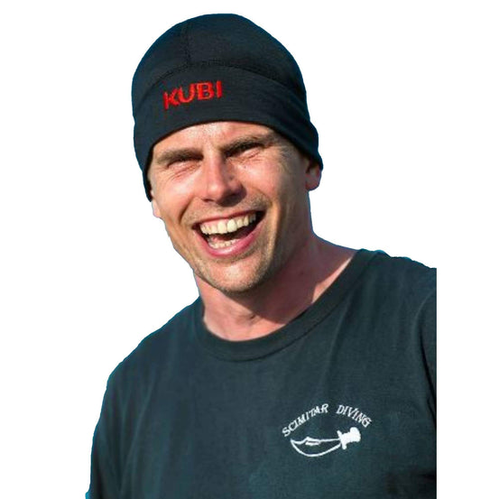 Kubi Merino Wool Hat - Black with Red - Mike's Dive Store