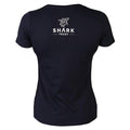 Shark Inspired Ladies Fitted T-Shirt - Navy / Back - Mike's Dive Store
