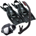 Tusa Splendive Mask, Snorkel and Fin Set - Black - Mike's Dive Store