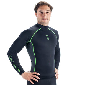 Fourth Element Hydroskin Rash Vest Long Sleeved - Men's Black/Green