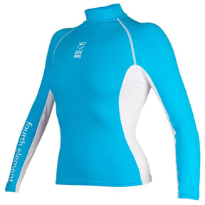 Fourth Element Hydroskin Rash Vest Long Sleeved - Women's Aqua/White