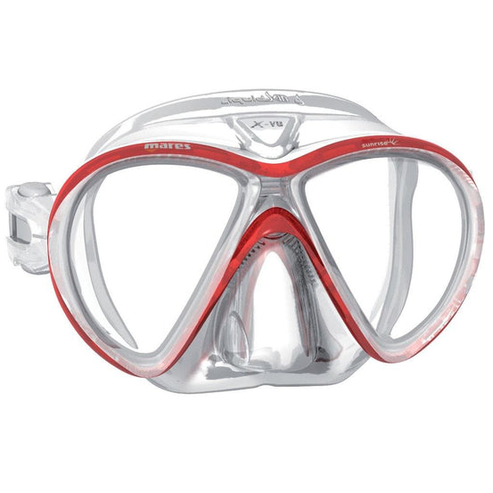 Mares X-Vu LiquidSkin Sunrise Dive Mask - Red / White - Mike's Dive Store