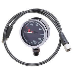 Miflex 52mm Black Faced Tech Gauge & 75cm HP Hose
