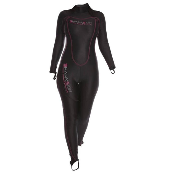 Sharkskin Chillproof Rear Zip Suit - LadiesBlack/Silver XXS - Mike's Dive Store