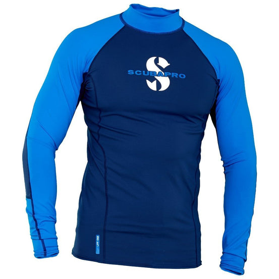 Scubapro T-Flex Long Sleeve Men's Rash Guard - Blue - Mike's Dive Store