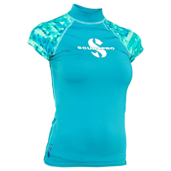 Scubapro UPF 50 Short Sleeve Women's Rash Guard - Caribbean - Mike's Dive Store