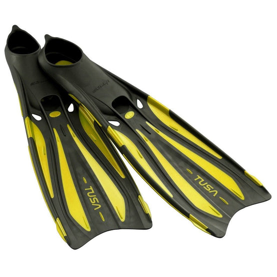 Tusa Solla Full Foot Fins - Flash Yellow - Mike's Dive Store