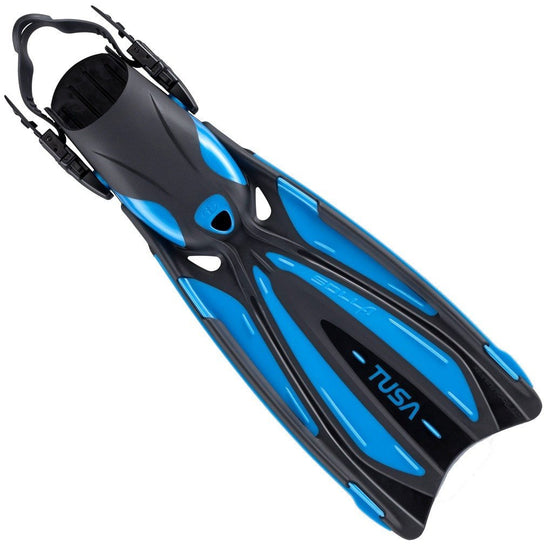 Tusa Solla Strap Fins - Fishtail Blue - Mike's Dive Store