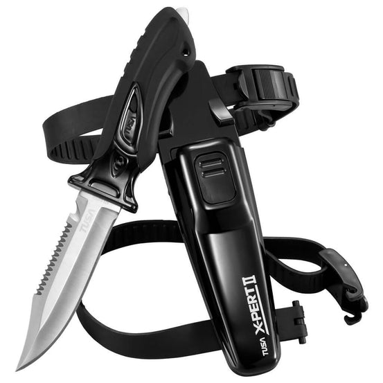 Tusa X-Pert II Dive Knife - Black / Pointed Tip - Mike's Dive Store