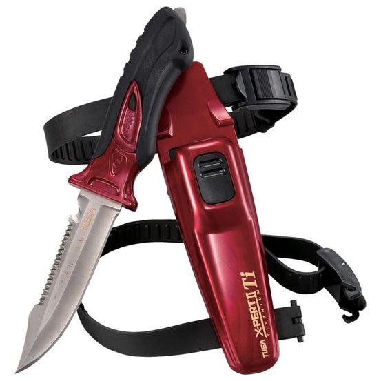 Tusa X-Pert II Ti (Titanium) Dive Knife - Metallic Red - Mike's Dive Store