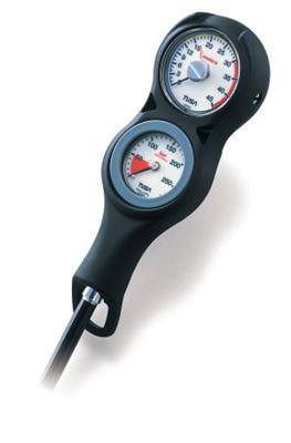 Tusa Double Gauge Console with SPG and Depth GaugeGauge - 2 Gauge BK HP/D - Mike's Dive Store