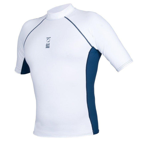 Men's Hydroskin Rash Vest Short Sleeved - White/Blue - Mike's Dive Store - 2